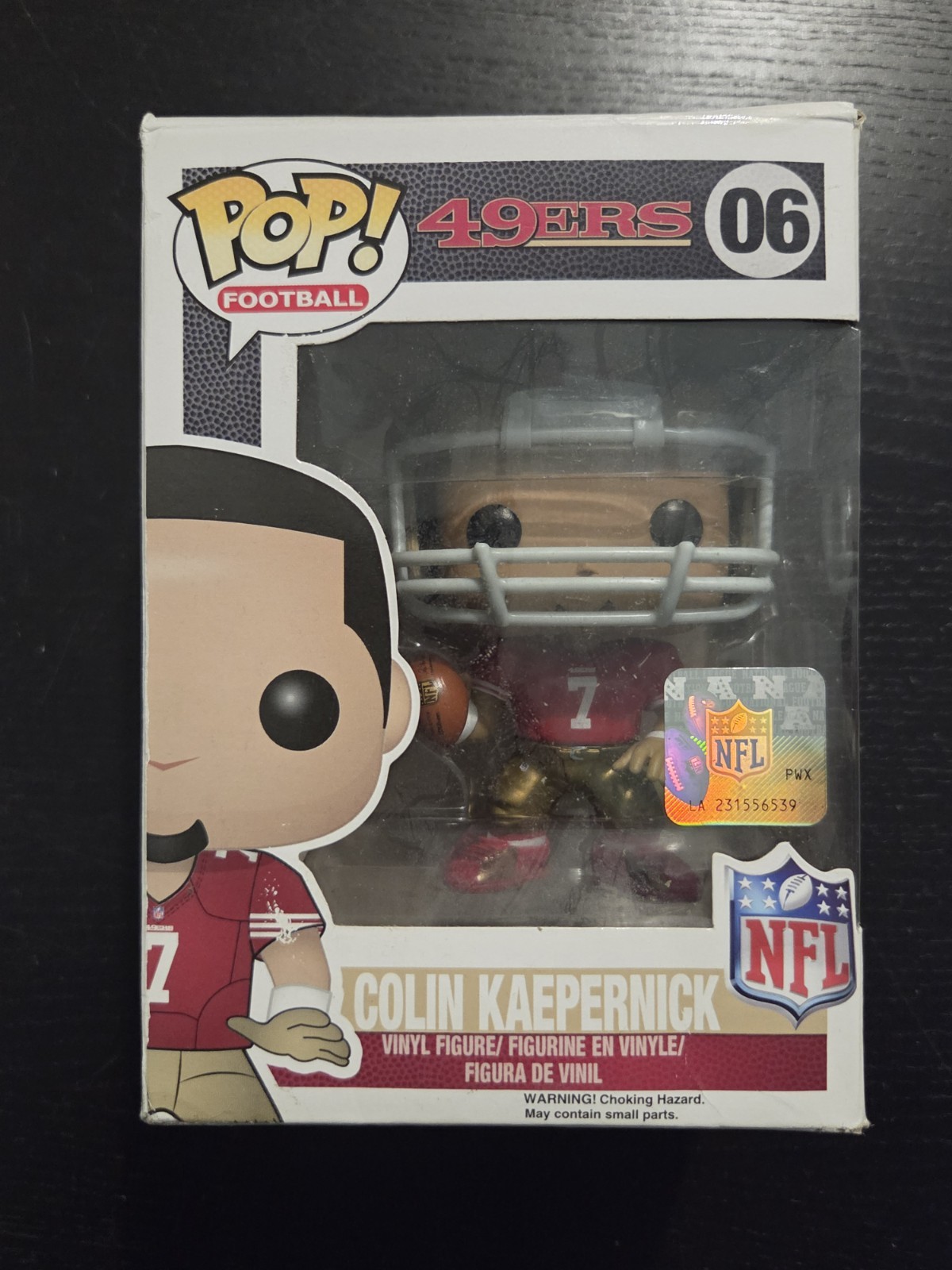 NIB NFL Funko Pop #6 QB Colin Kaepernick 49ers Football w/ Removable Helmet NIB NFL Funko Pop #6 QB Colin Kaepernick 49ers Football w/ Removable Helmet