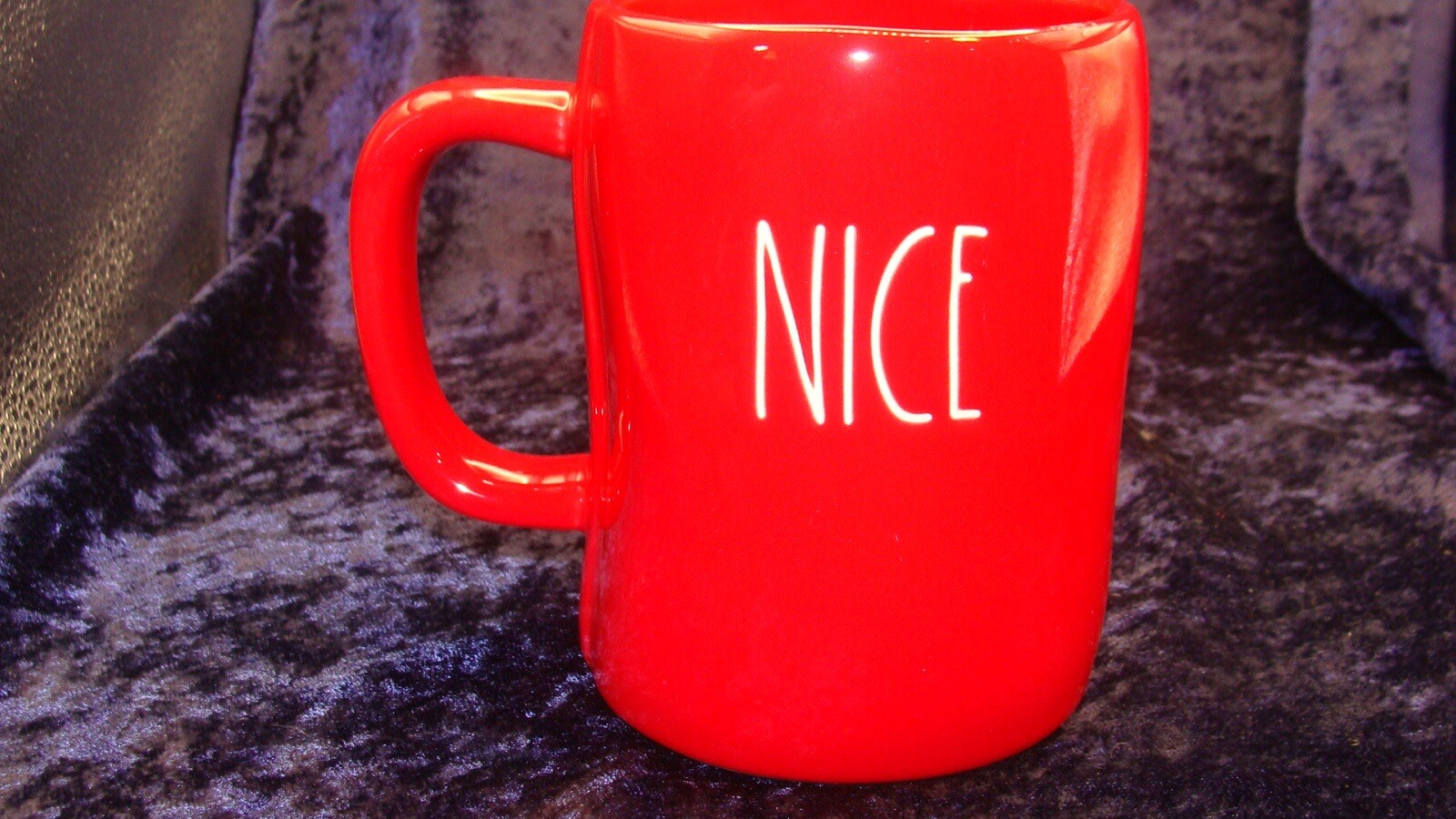 “NAUGHTY” “NICE” RAE DUNN ~ MUG ~ 4.5” ~ GREAT CONDITION ~ RED