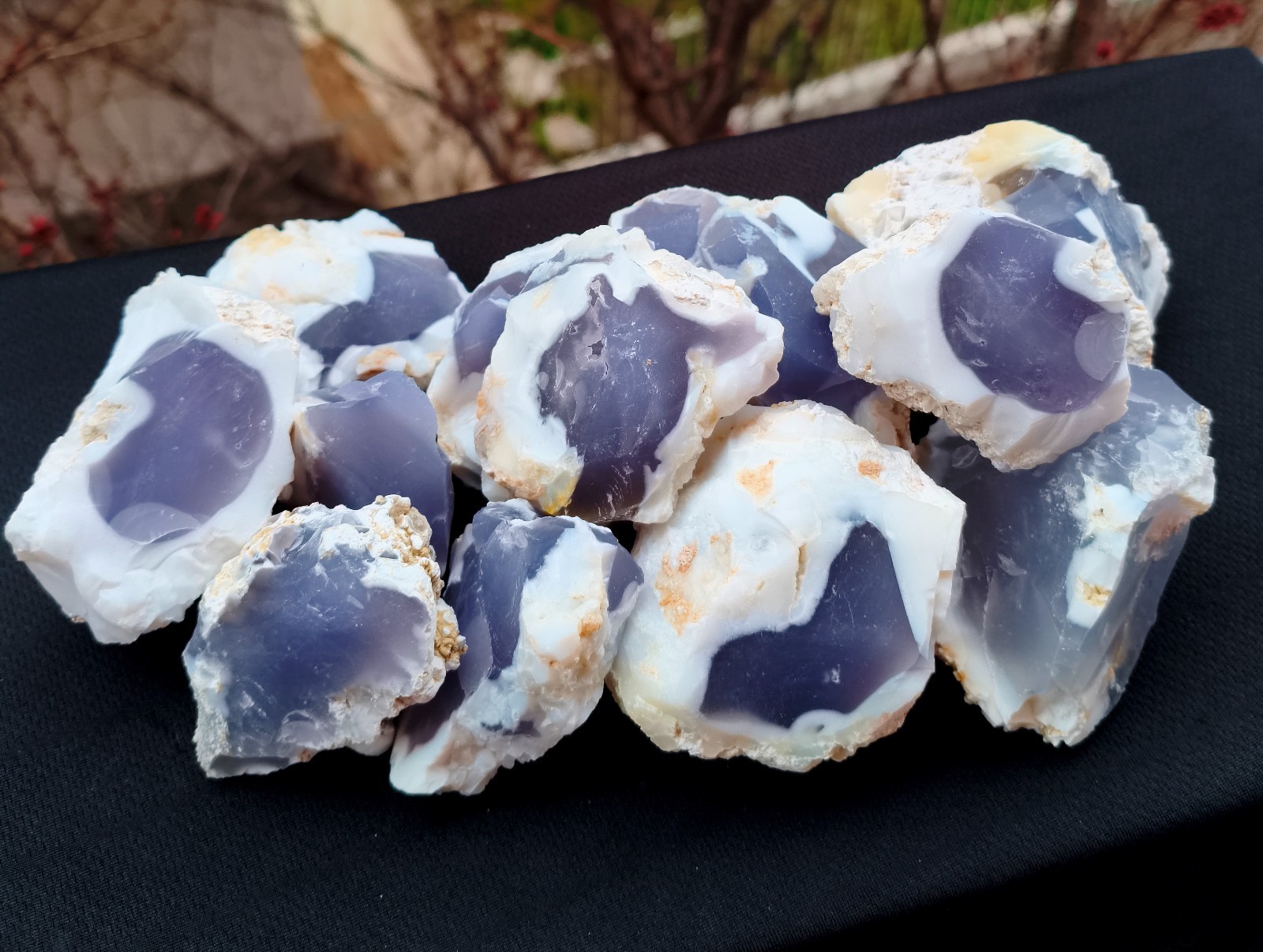 Wholesale Raw Blue Chalcedony 1 kg Rough for Cabbing Lapidary