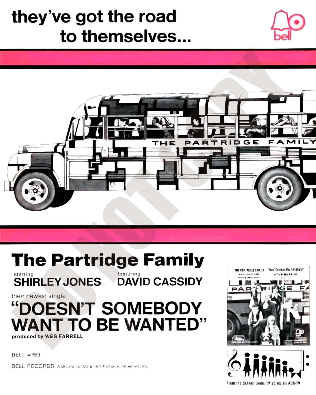 1971 Partridge Family TV Show Doesnt Somebody Want To Be Wanted Ad 8x10 Photo