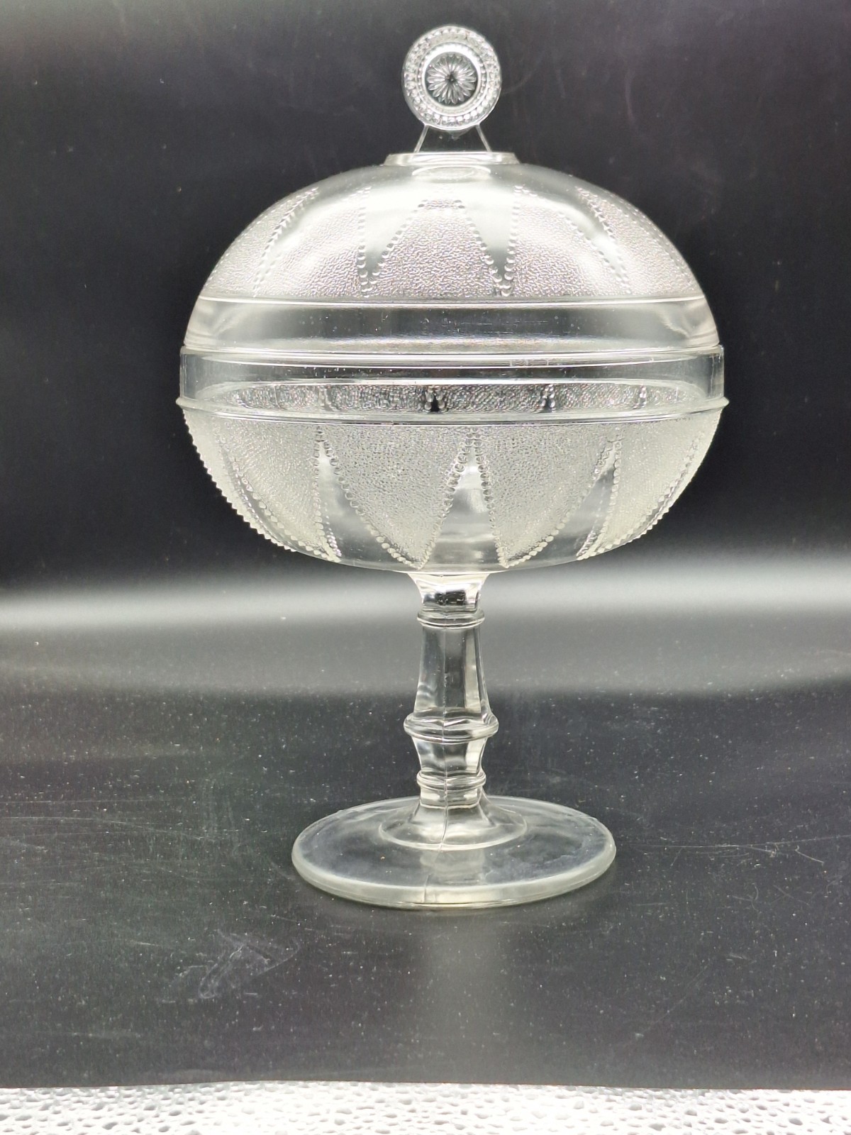 EAPG Brilliant Glass No 67 Dewdrop in Points Covered Compote Large 11” Antique EAPG Brilliant Glass No 67 Dewdrop in Points Covered Compote Large 11” Antique
