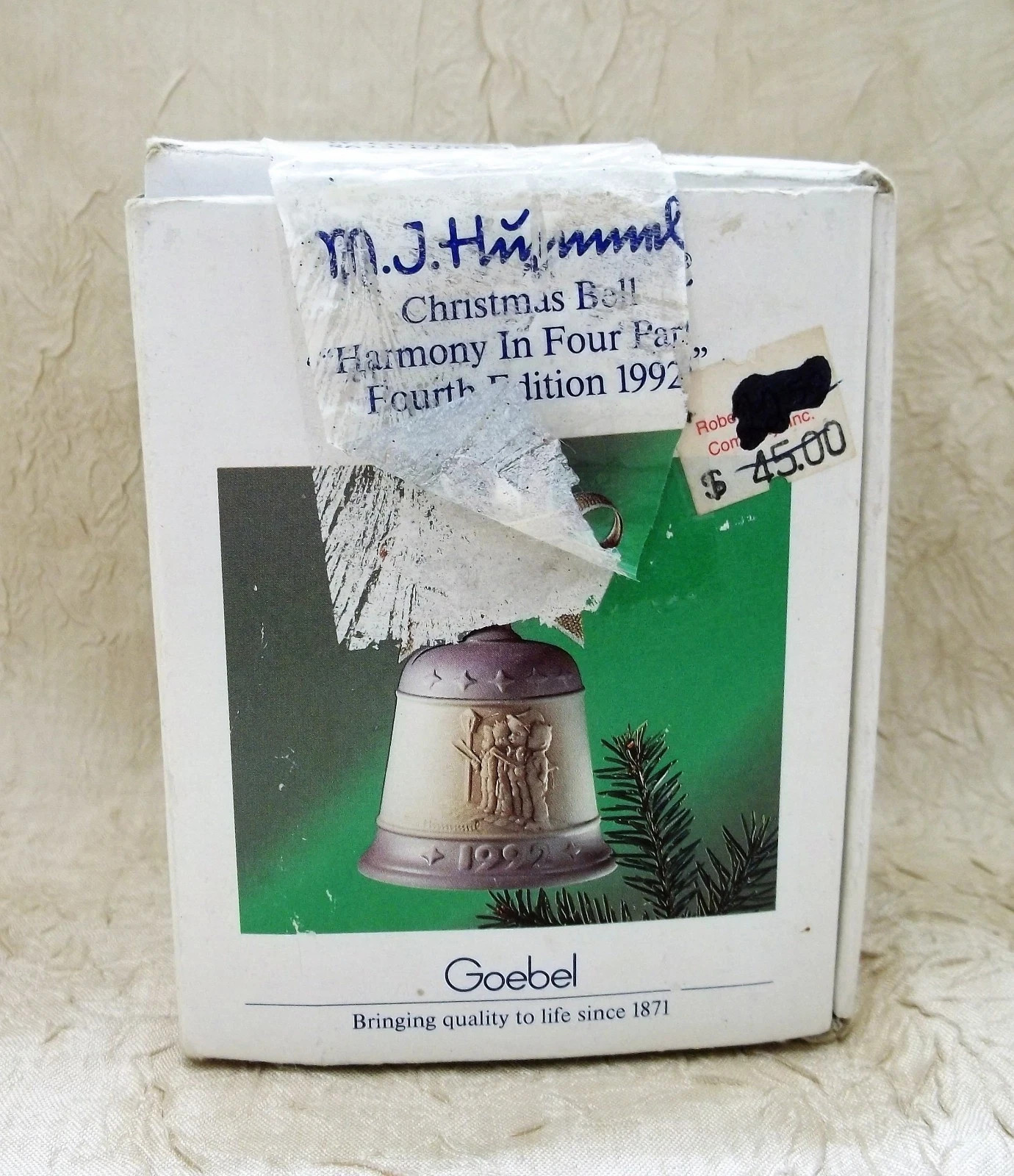 M.J. Hummel 1992 Vintage Christmas Bell Holiday Goebel Brand