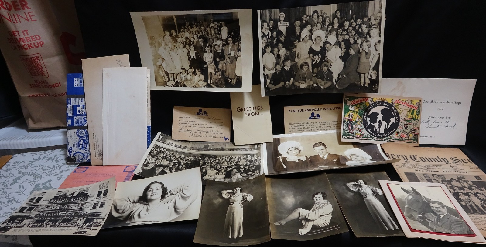 1933 Large Lot of NBC Radio Broadcasting Show AUNT SUE and POLLY Photos Ephemera