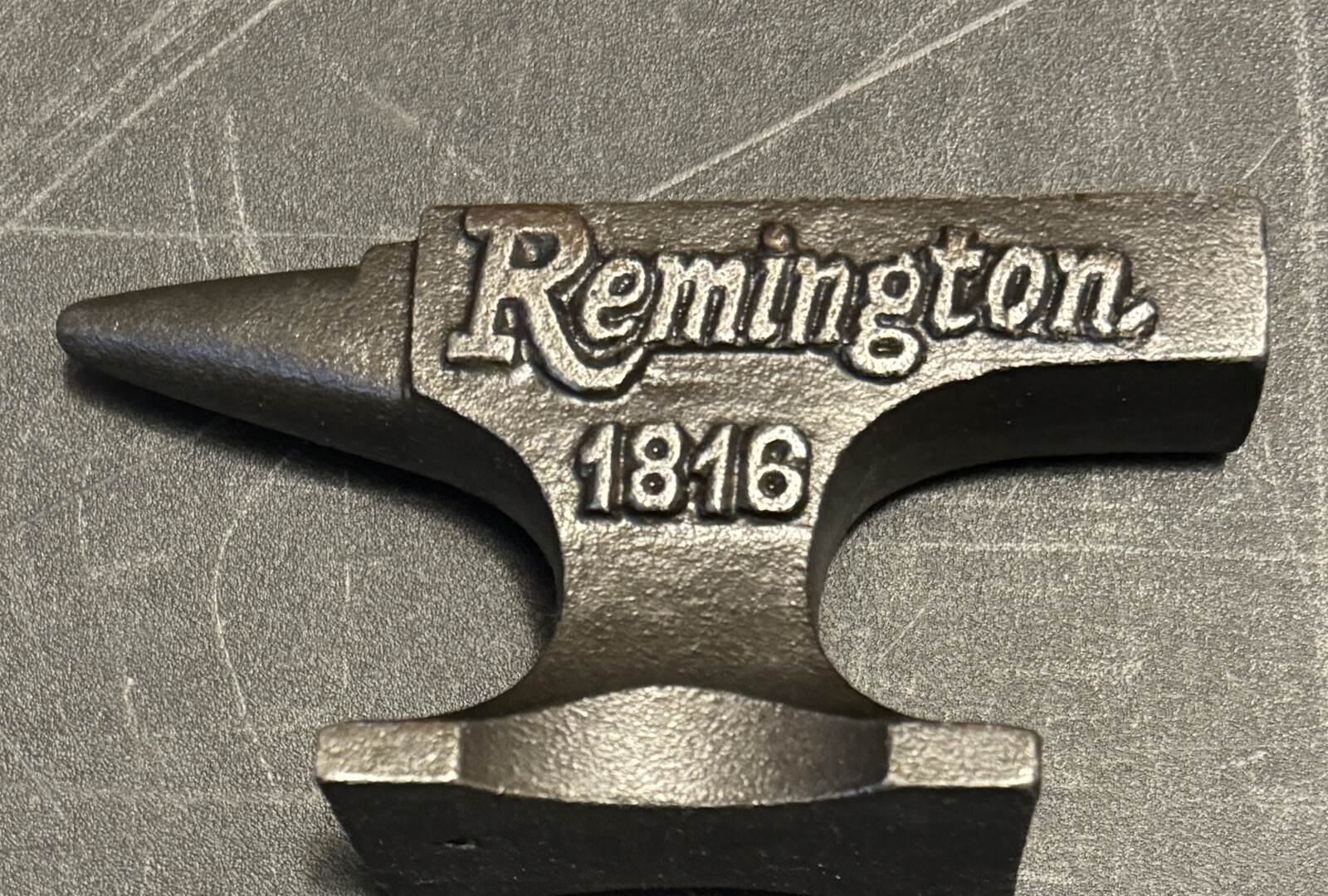 Remington 1816 Cast Iron Miniature Embossed Anvil - Blacksmith Jewelry Gunsmith