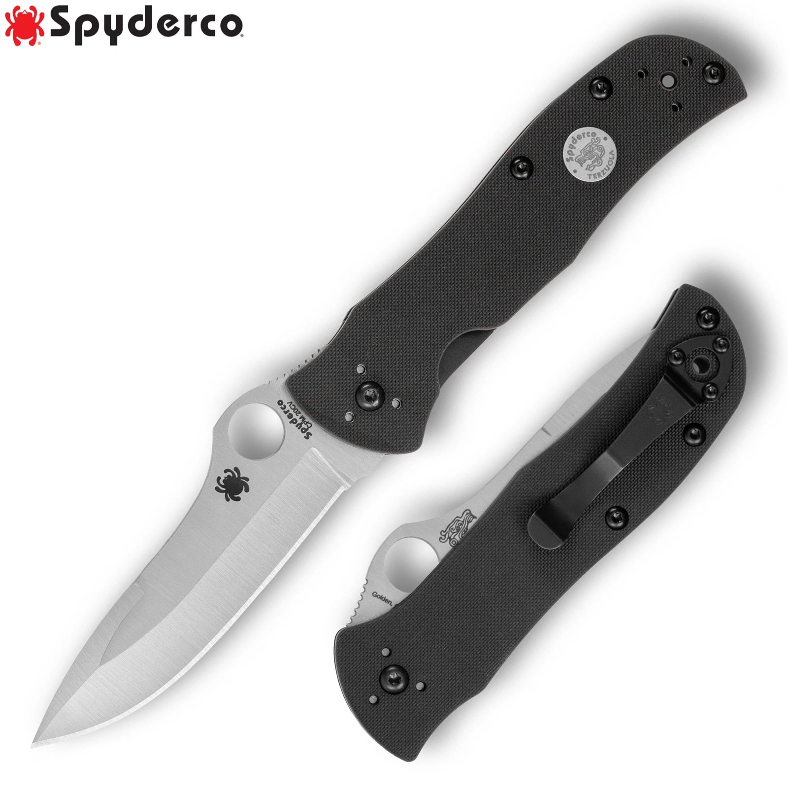 Spyderco Terzuola Starmate Sprint Run CPM-20CV Satin Blade Black G10 C55G20CVP Spyderco Terzuola Starmate Sprint Run CPM-20CV Satin Blade Black G10 C55G20CVP