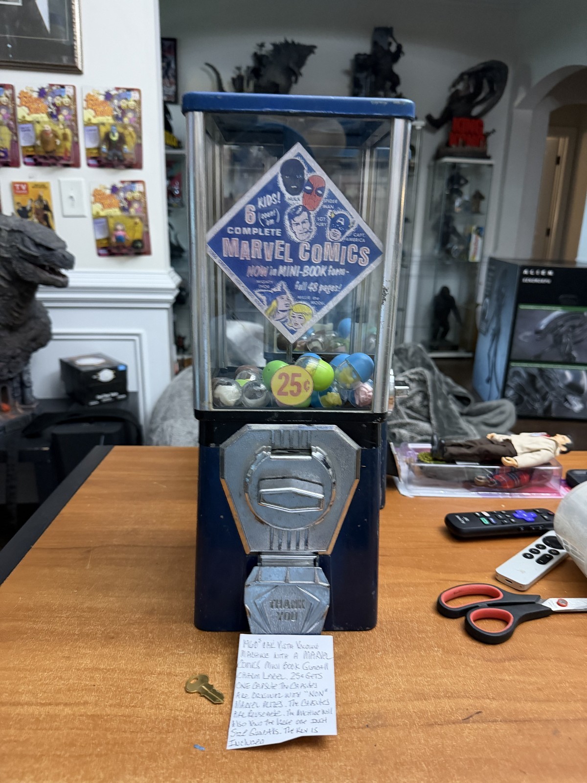1960's Oak Vista Gumball machine Marvel Comics with Key Mancave