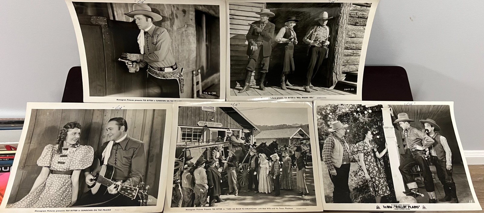 5x Vintage Original Tex Ritter Press Photos Western
