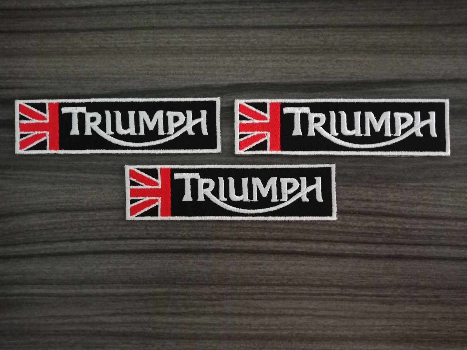 3pcs TRIUMPH Black Racing Patches MOTORSPORTS Embroidered Iron or Sewn on Shirt