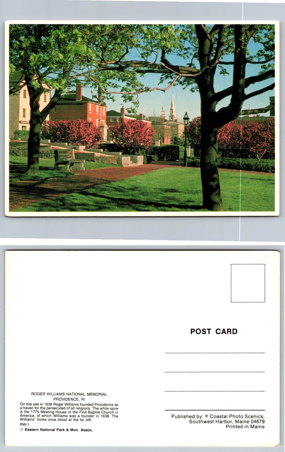 Roger Williams National Memorial First Baptist Church Providence RI Postcard
