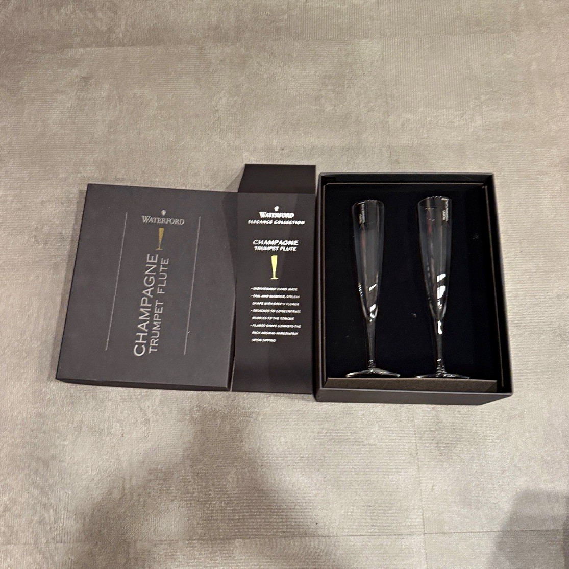 Waterford Elegance Champagne Trumpet Flute Glasses Set of 2 Clear 200 ml