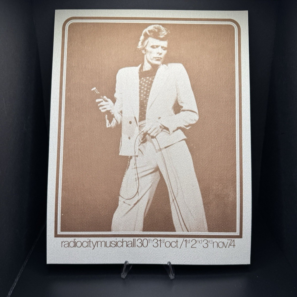 1974 Radio City Music Hall Promotion David Bowie Flyer RARE MINT CONDITION