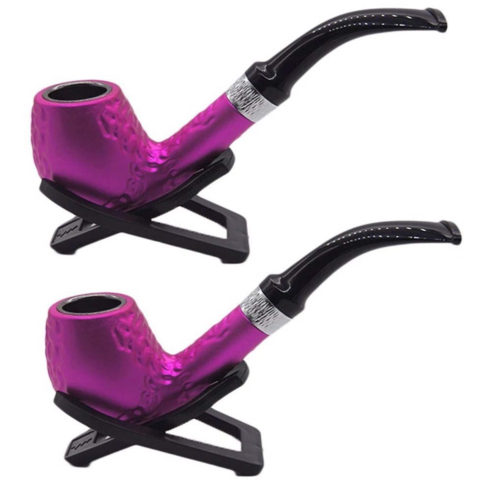 2 Durable Wooden Wood Smoking Pipe Tobacco Cigarettes Cigar Pipes Enchase Gift