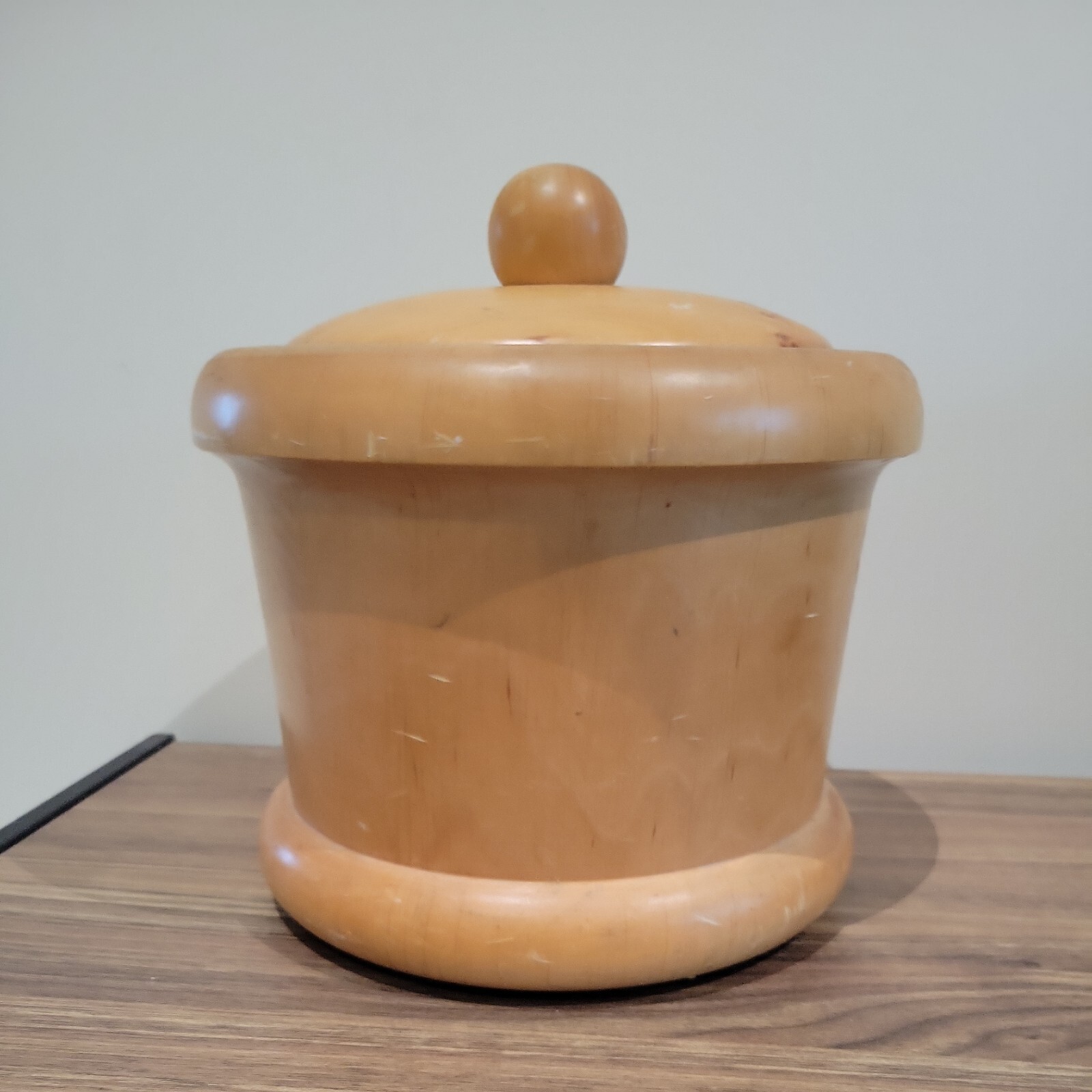 Vintage Manzoni Pietro for Vietri Wood Ice Bucket with Metal Insert Italy Vintage Manzoni Pietro for Vietri Wood Ice Bucket with Metal Insert Italy