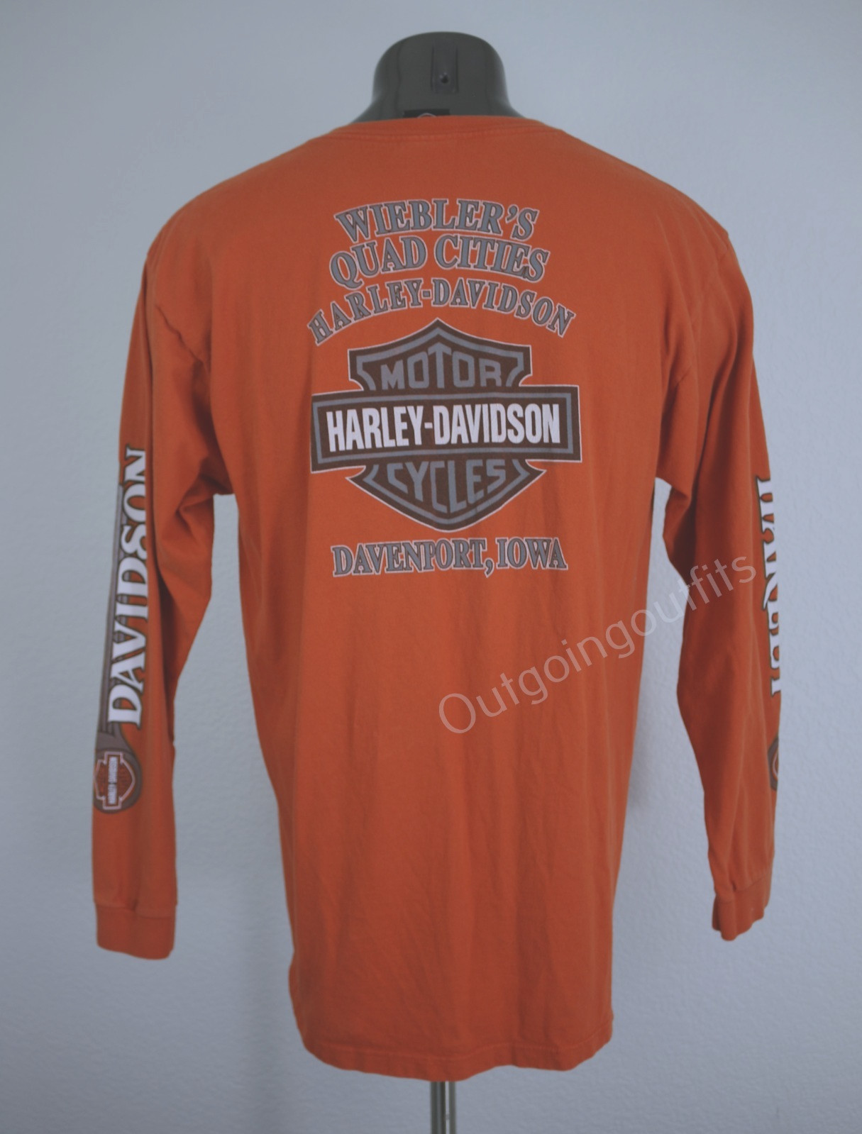Genuine Harley Davidson Wiebler\'s Quad Cities Iowa Men\'s Long Sleeve Shirt XL