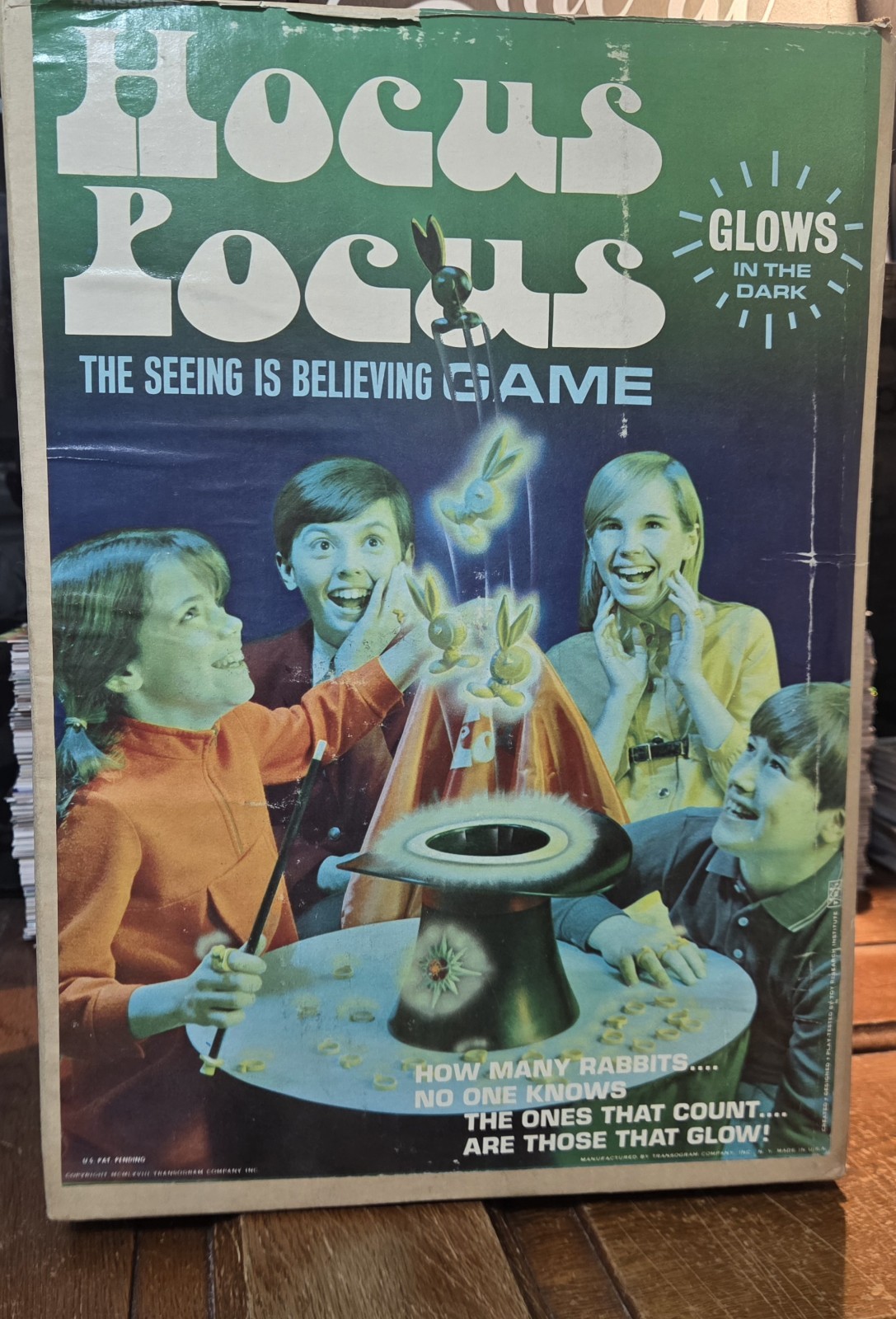Vintage 1968 Transogram HOCUS POCUS Glow in the Dark Magic Game in Original Box
