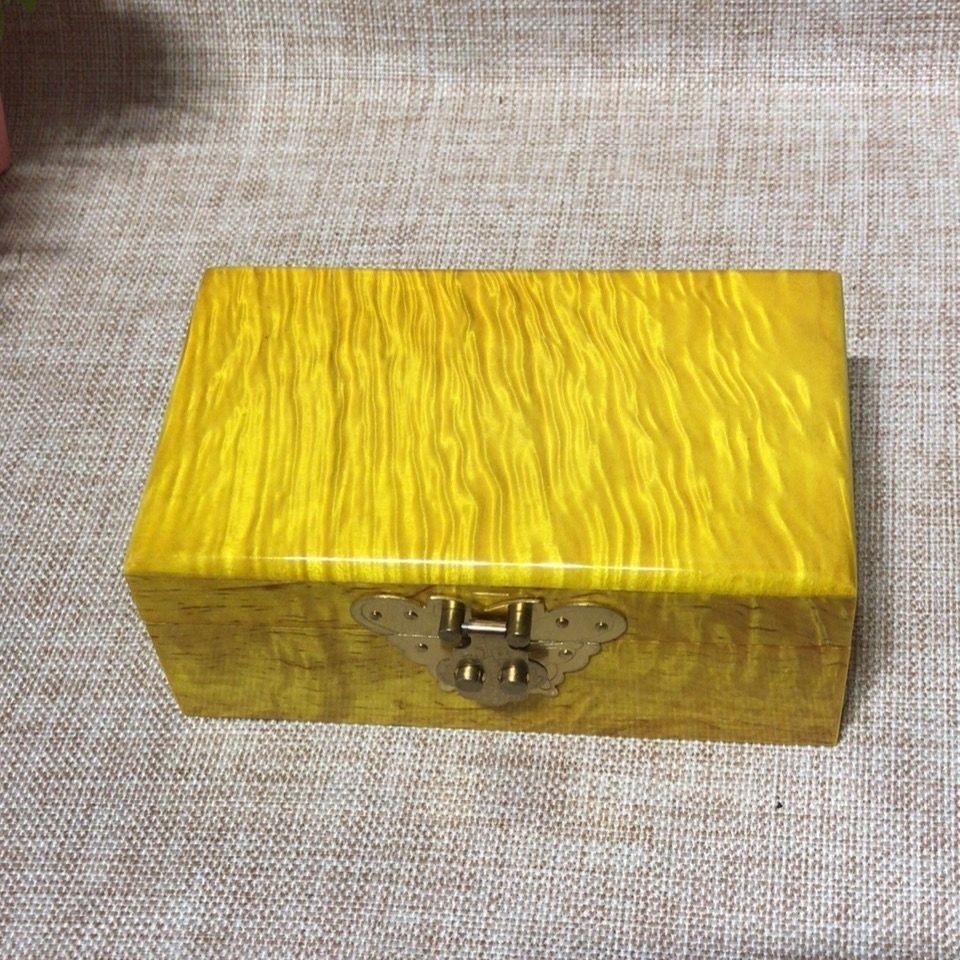 Golden Nanmu Jewelry Box 15×9×6cm Luxury Solid Wood Jewelry Storage Box hot