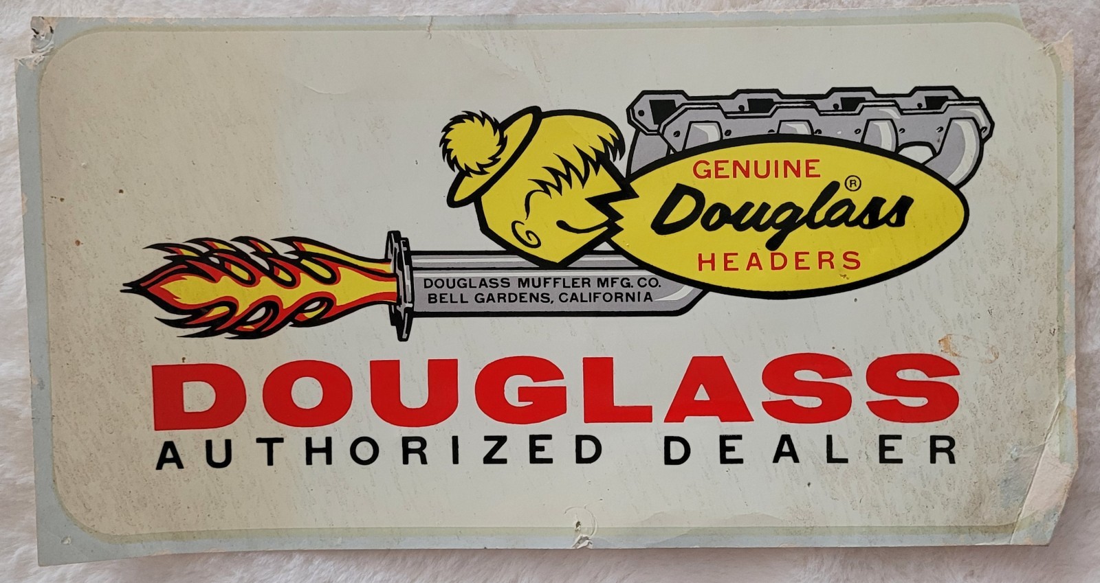 Genuine Douglass Headers Authorized Dealer VTG Water Slide Decal NOS