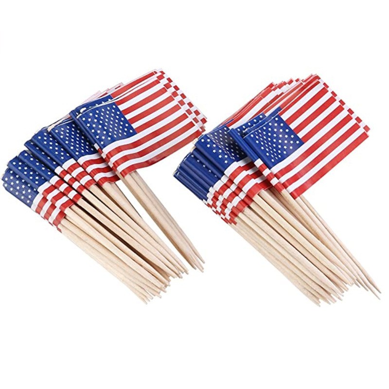 100Pcs Mini Toothpick Flag Toppers Disposable Decor Picks for Cupcake Fruit 100Pcs Mini Toothpick Flag Toppers Disposable Decor Picks for Cupcake Fruit