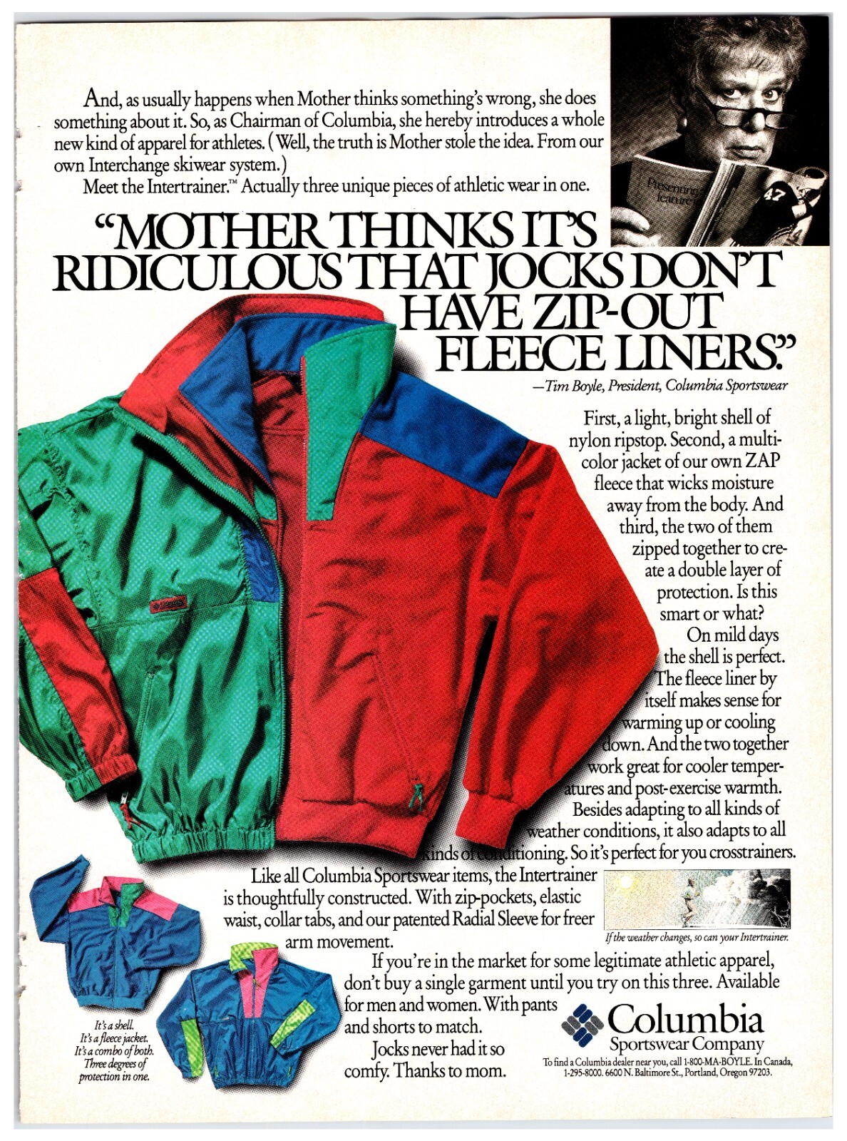 Vintage 1990s Columbia Jacket - Original Print Advertisement (8x11)