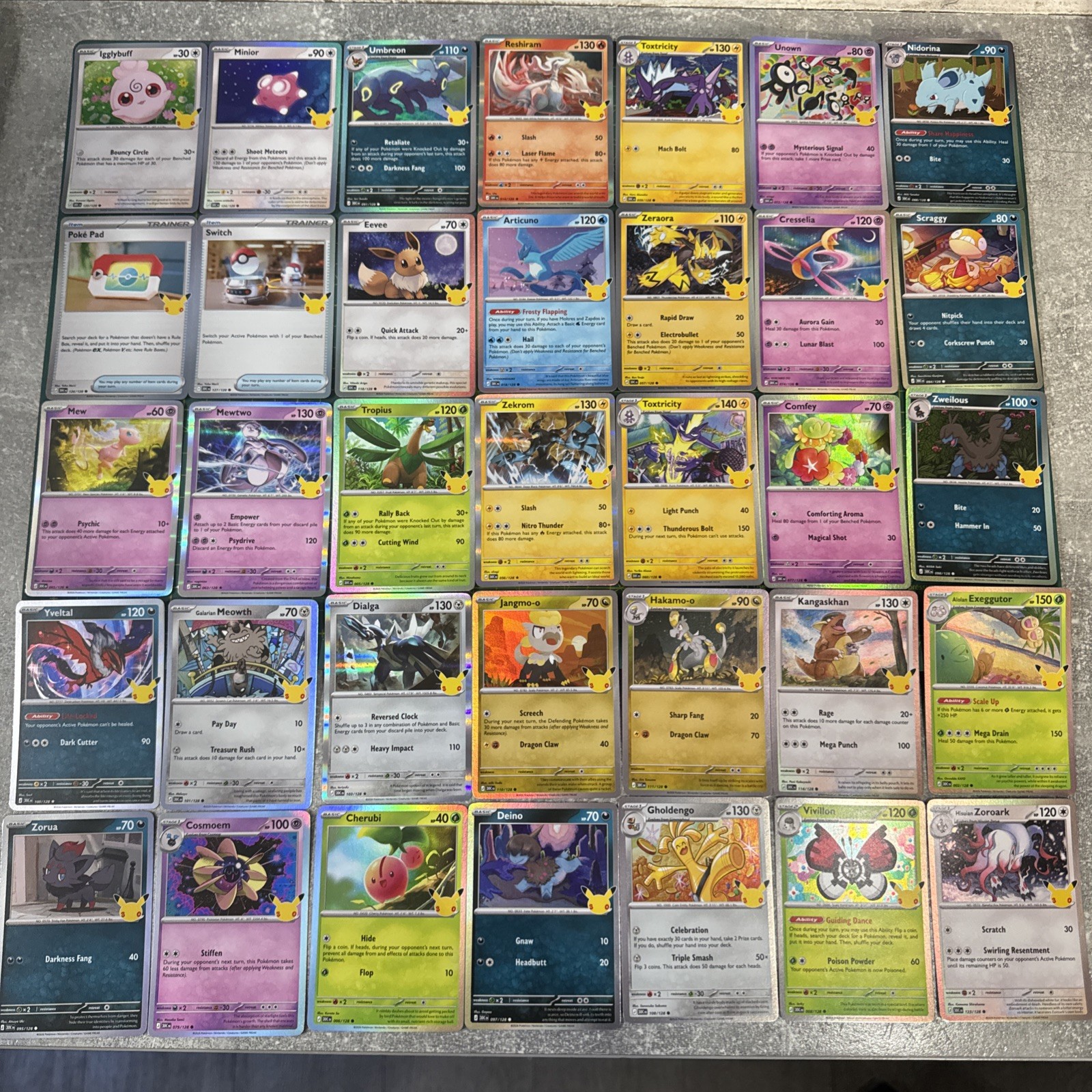 Pokemon TCG 30th Anniversary Bulk Bundle Cards Lot