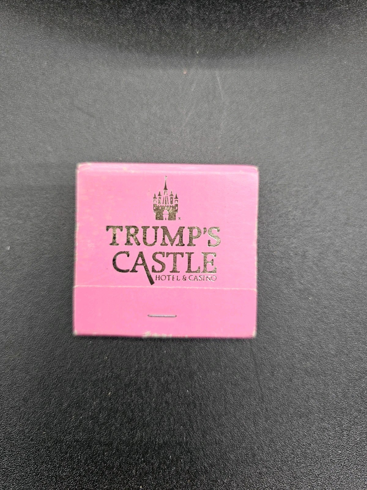 Vintage Trump\'s Castle Hotel & Casino Matchbook Gold Pink Matchbook ~ Unstruck