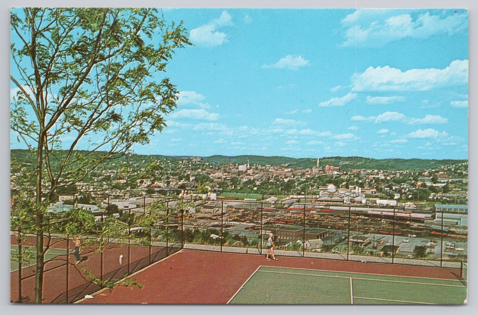 Postcard Hillview of Butler Pennsylvania From Intermediate School Tennis Court 