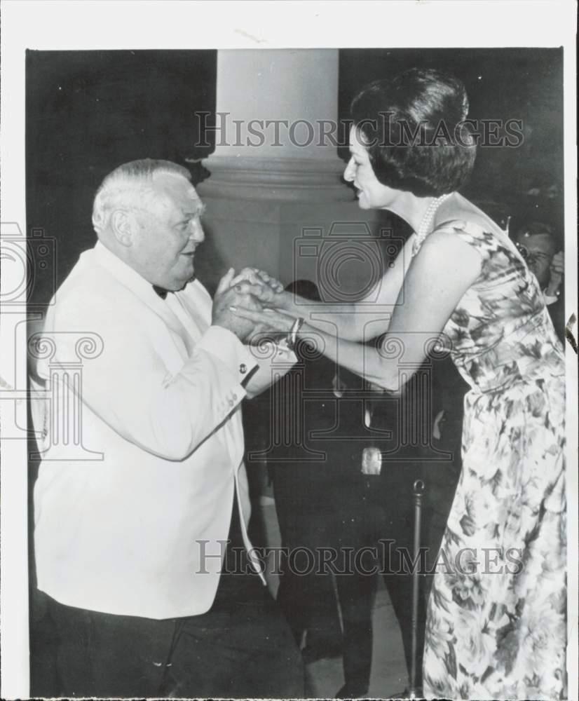 1964 Press Photo West German Chancellor Erhard greets Mrs. Lyndon B. Johnson 1964 Press Photo West German Chancellor Erhard greets Mrs. Lyndon B. Johnson