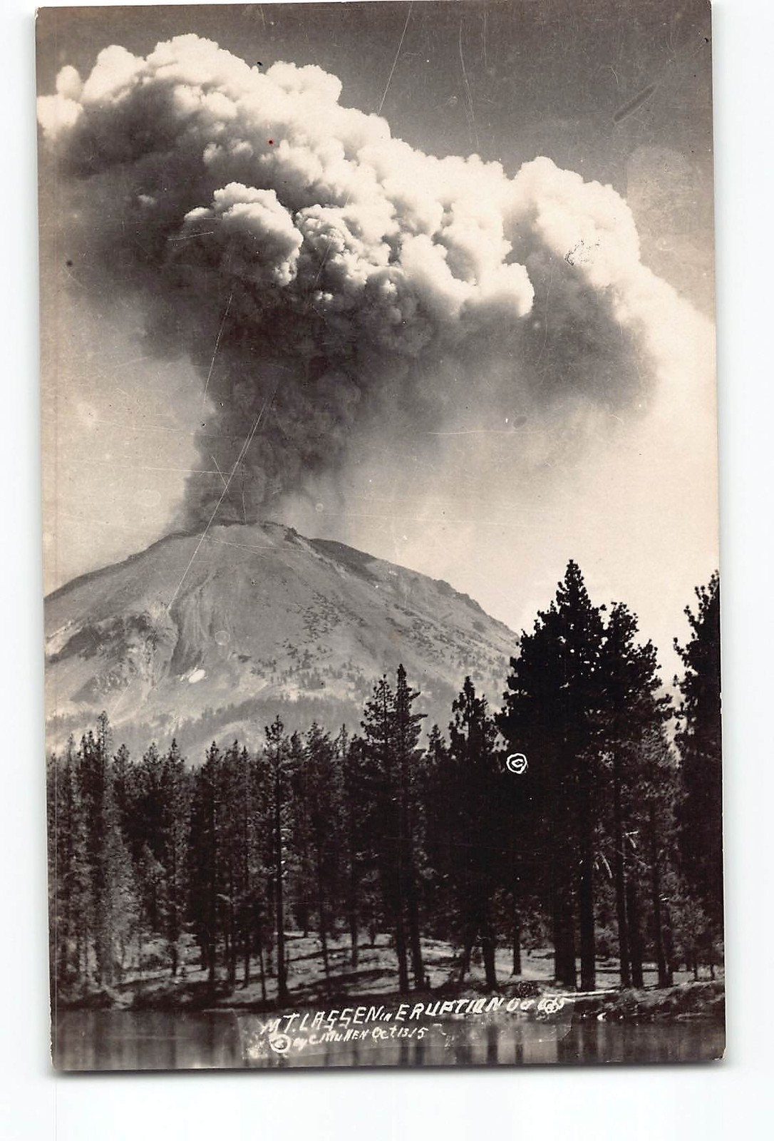 California CA RPPC Real Photo 1915 Mt Lassen Volcano Eruption