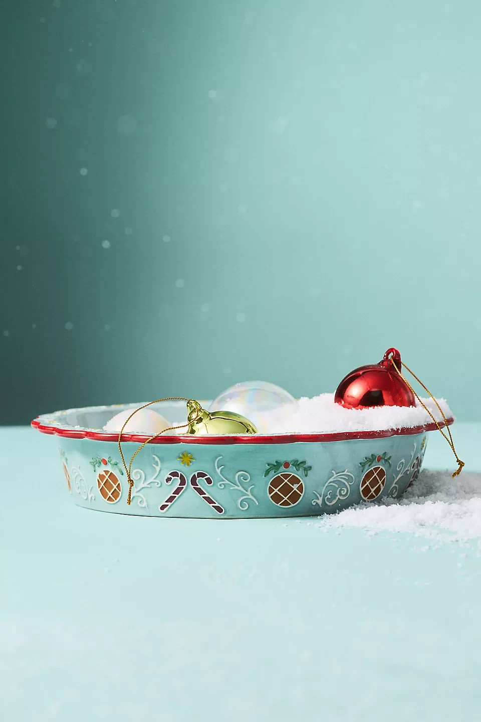 NWT Anthropologie Christmas Ginger House Pie Stoneware Pie Dish