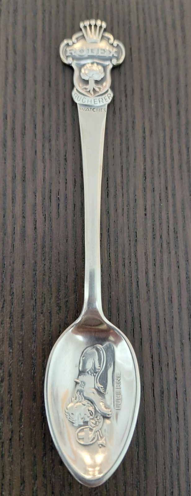 Vintage Rolex Bucherer Watches Lucerne Souvenir Spoon Silverplate B 100 12