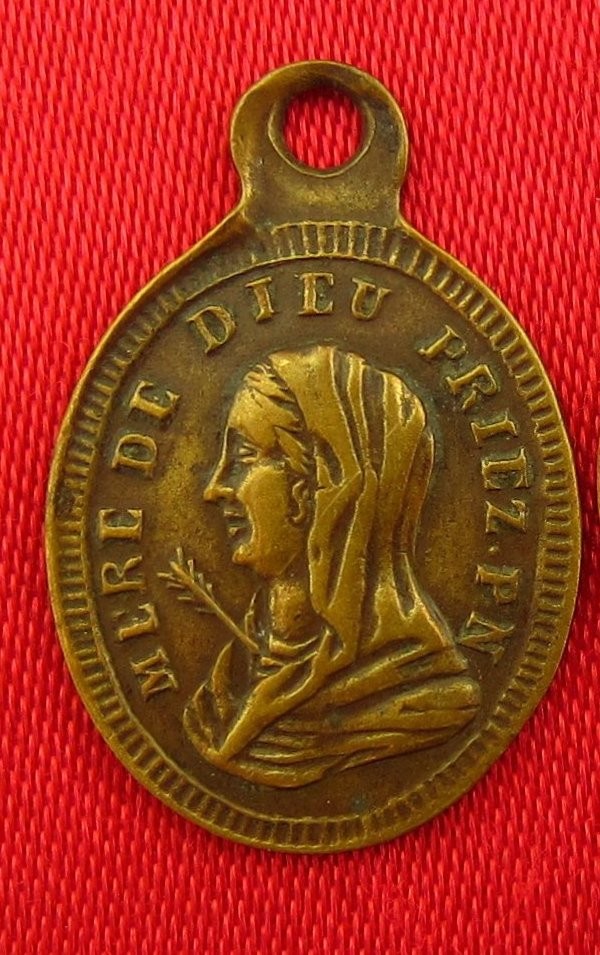 Antique MARY Medal MOTHER OF GOD CONCEIVED WITHOUT SIN Catholic Small Medal