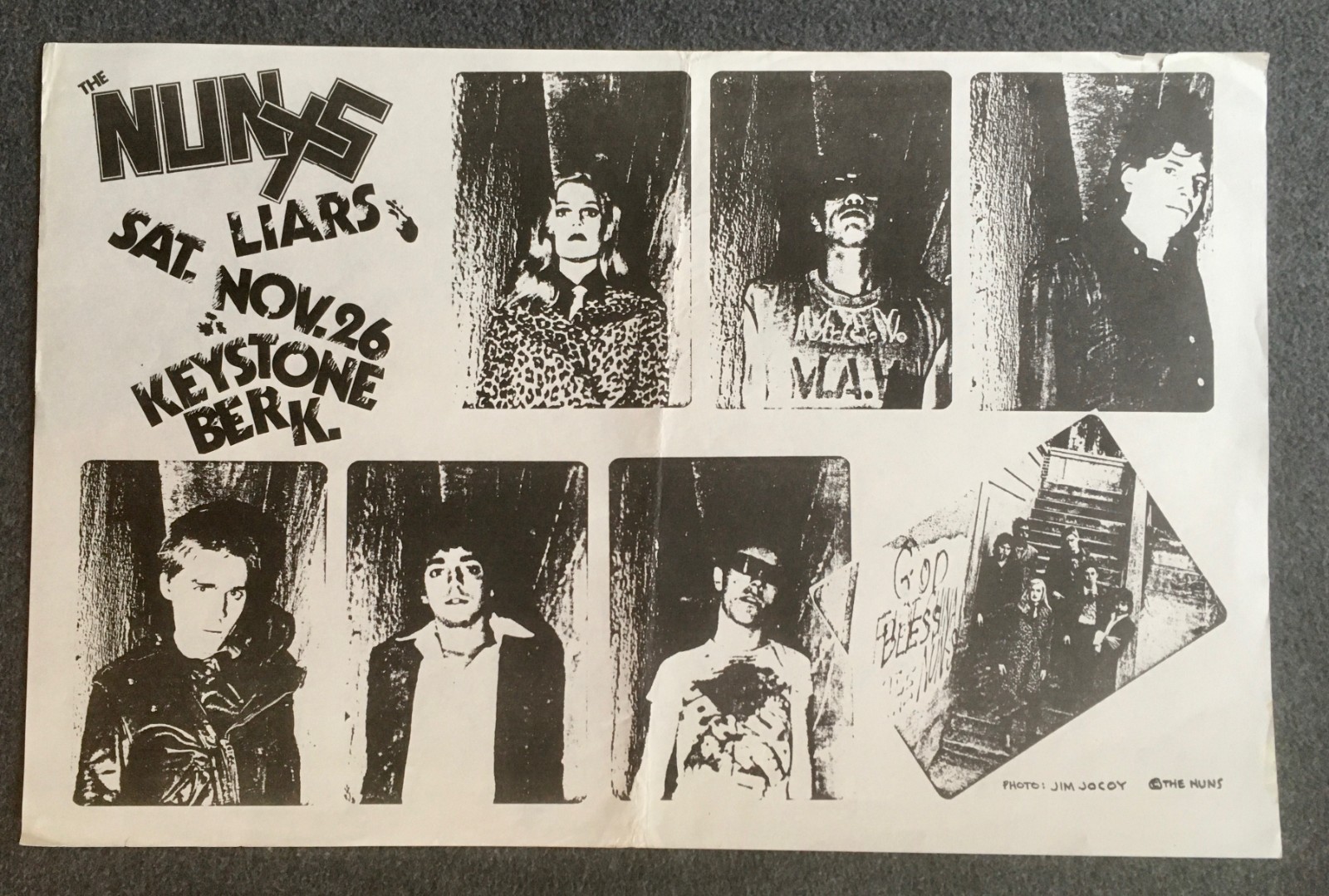 1977 Concert Poster The Nuns and Liars at Keystone Berkeley Punk Rock
