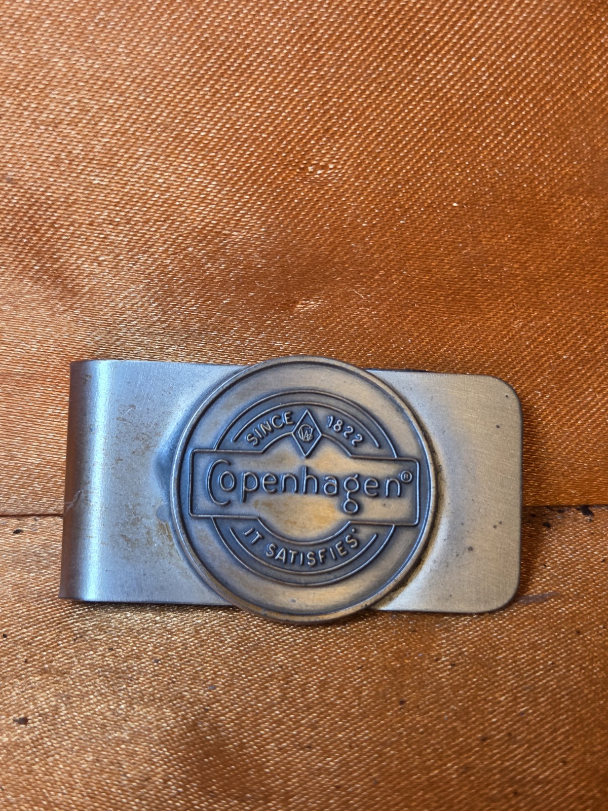 Vintage Copenhagen Satisfies Smokeless Tobacco Brass Since 1822 Money Clip