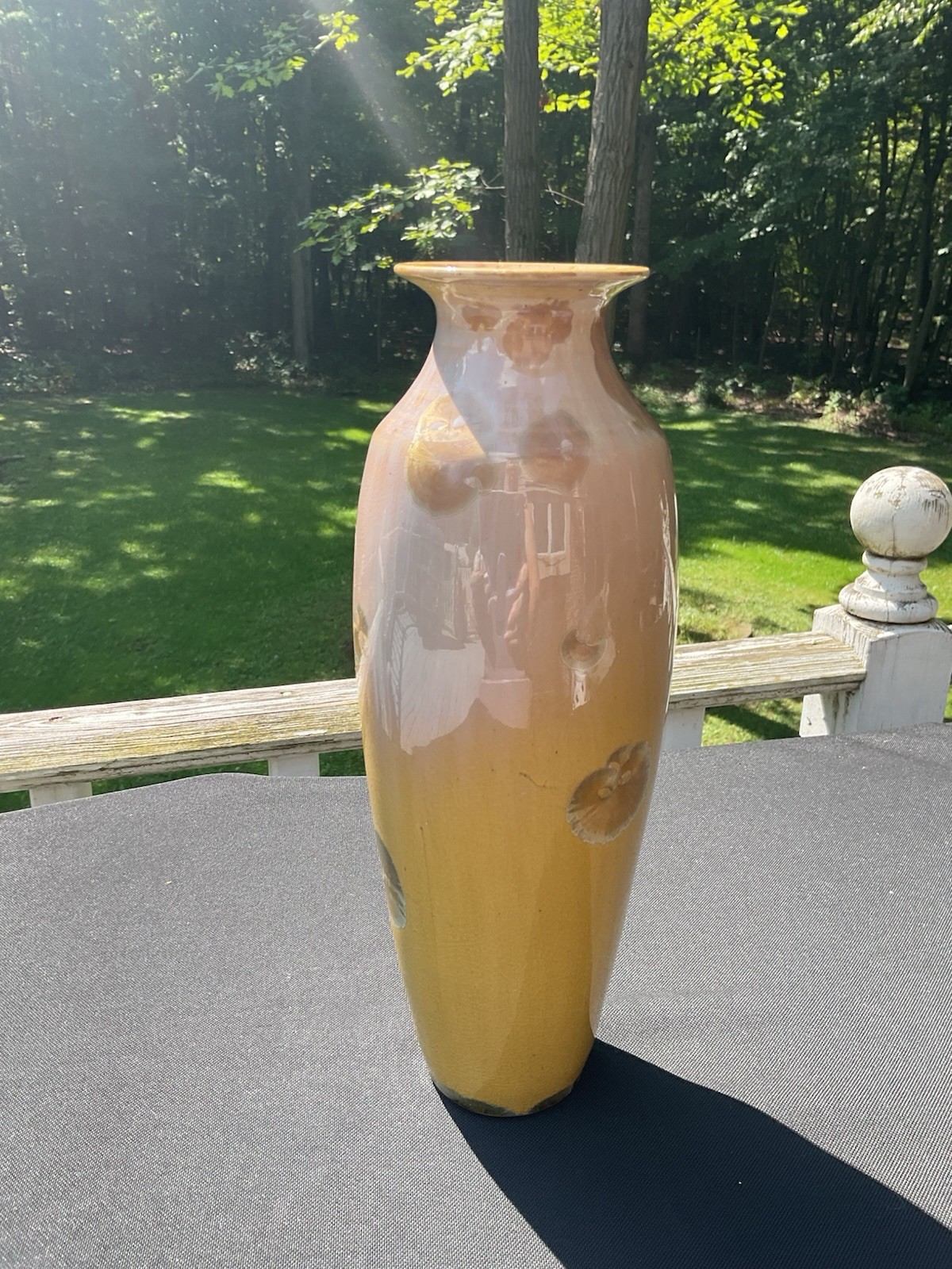 Vintage GARY L. BLOSCH Crystalline Ceramic Vase 1982 Signed 11.5” T Rare