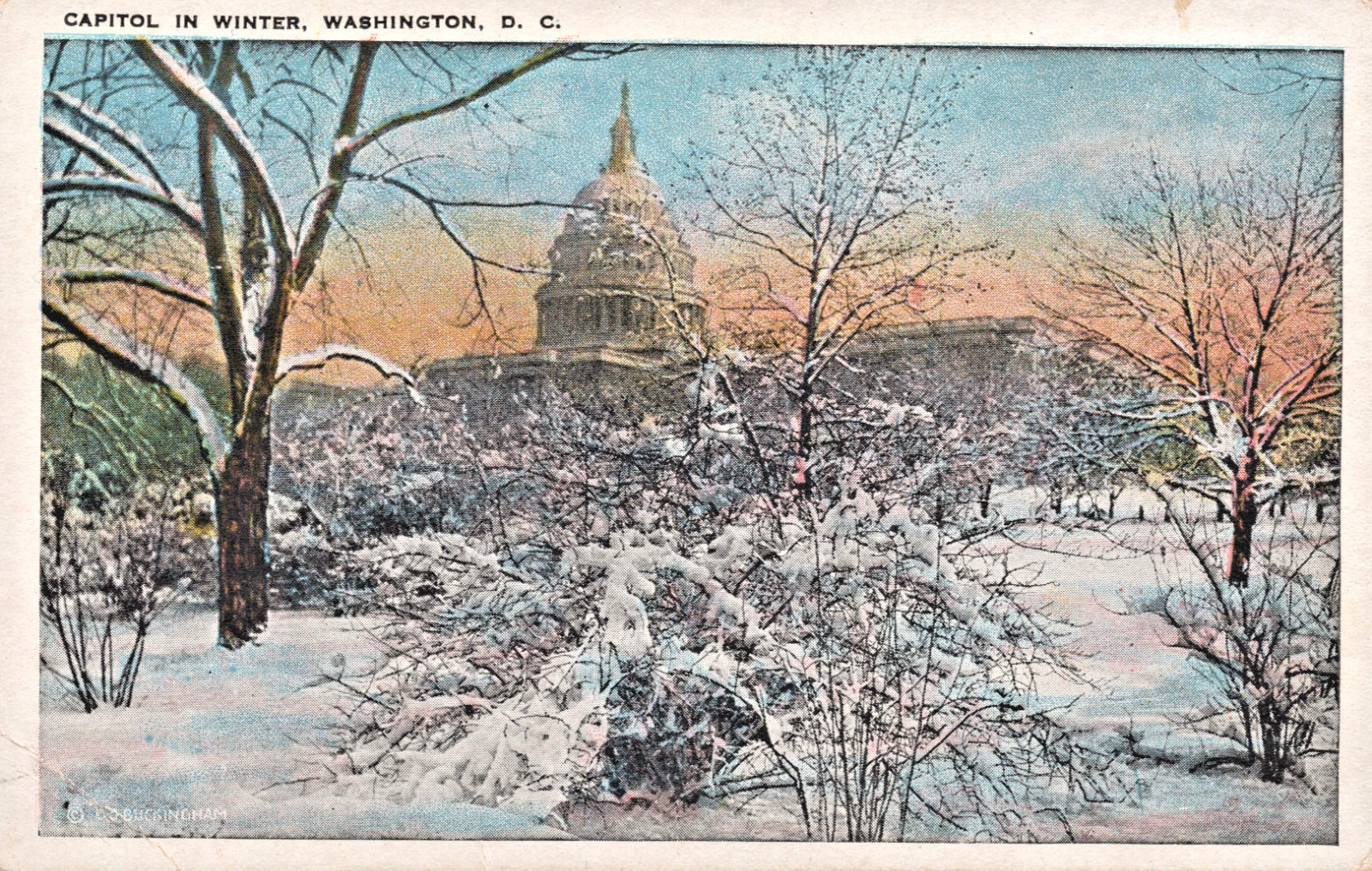 Unique The Capitol in Winter, Washington D.C. Snow Scene Postcard