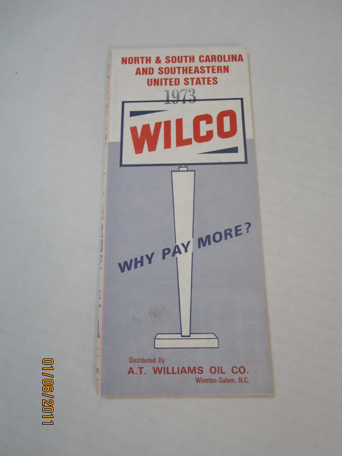 NOS Vintage 1973 Wilco North South Carolina Southeastern US Gas Road Map~HrcB