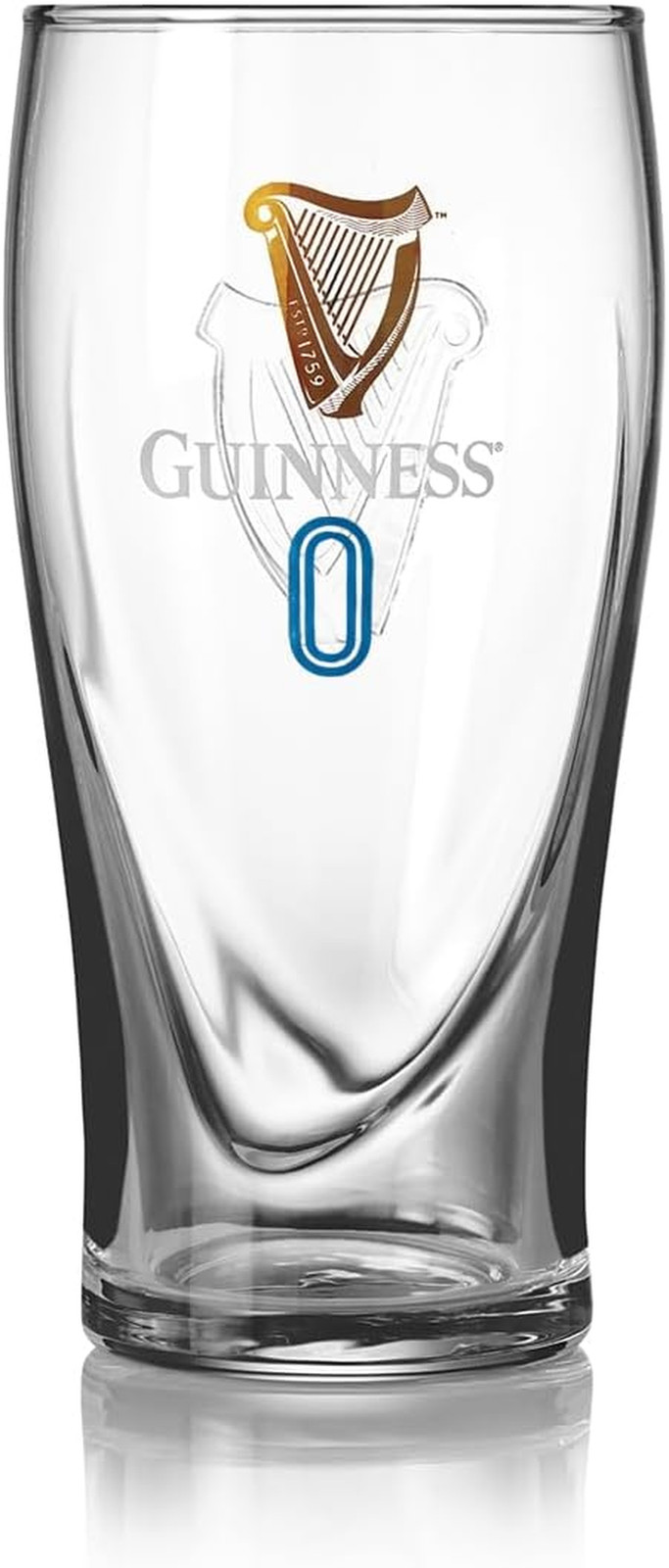 Guinness 0 Gravity Pint Glass 20Oz Authentic Non-Alcoholic Beer Glass with Gold