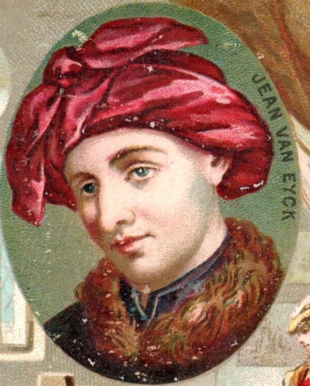 1880s-90s Chocolat Poulain Jean Van Eyck Netherlandish Painter F157 1880s-90s Chocolat Poulain Jean Van Eyck Netherlandish Painter F157