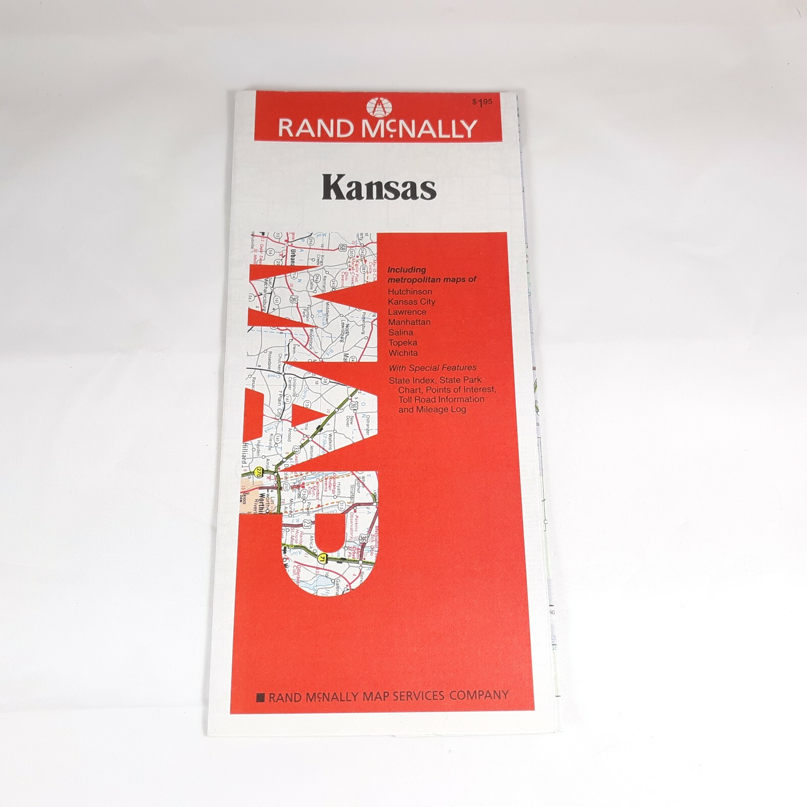Rand McNally Kansas Map Vintage Road Map 