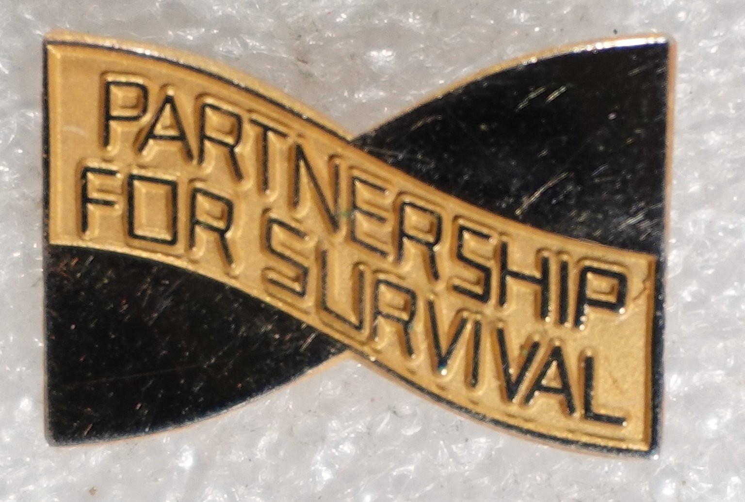 Partnership For Survival Enamel Pinback Button Clutch Back Promo Pin Partnership For Survival Enamel Pinback Button Clutch Back Promo Pin