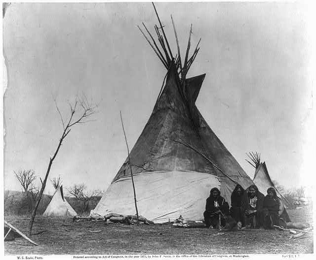 Photo:Fort Sill OK Ta-Her-Ye-Qua-Hip Comanche Camp Wigwam c1873