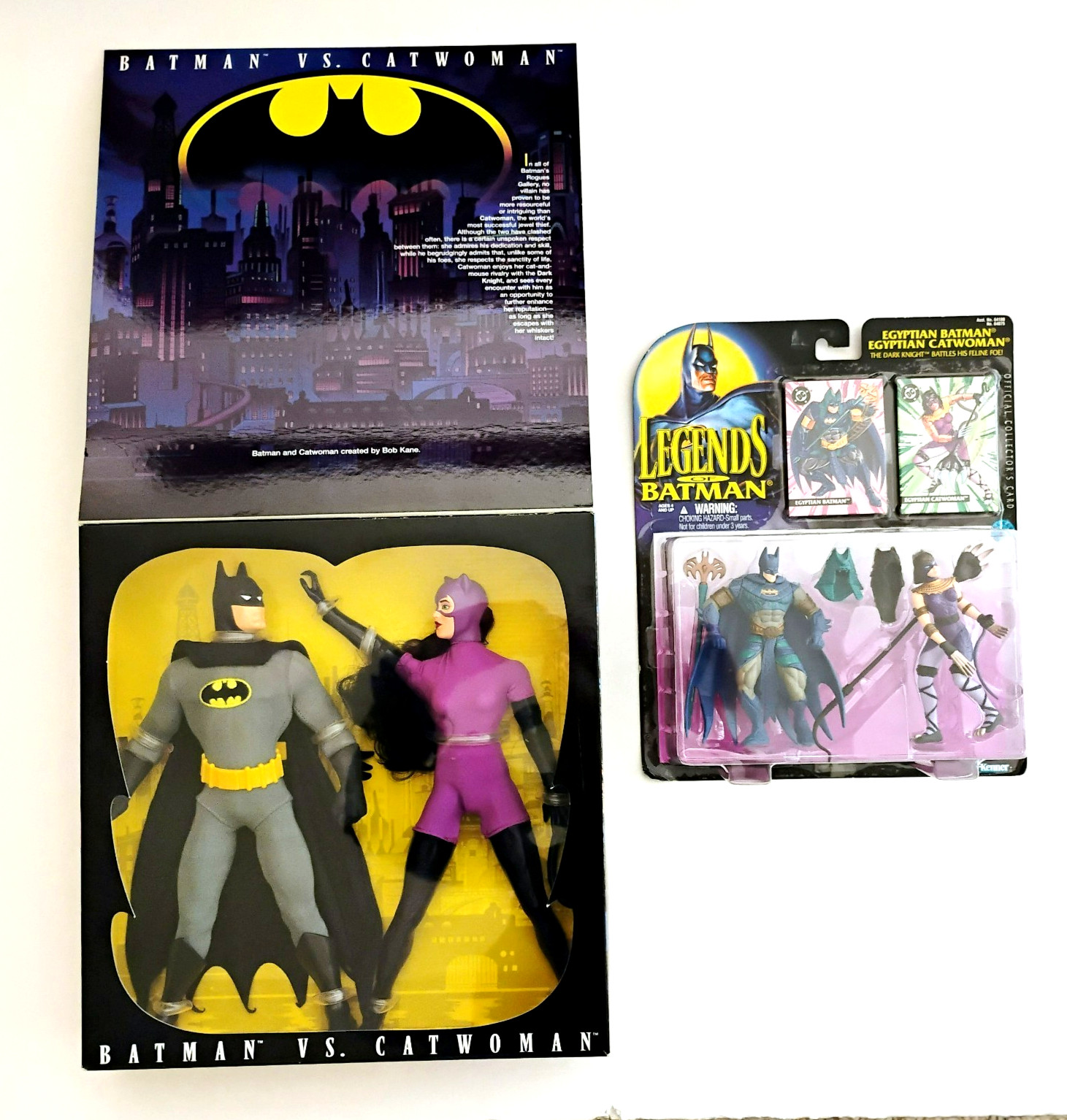 Vtg Kenner Batman vs. Catwoman Egyptian Batman & Catwoman Cards Action Figures
