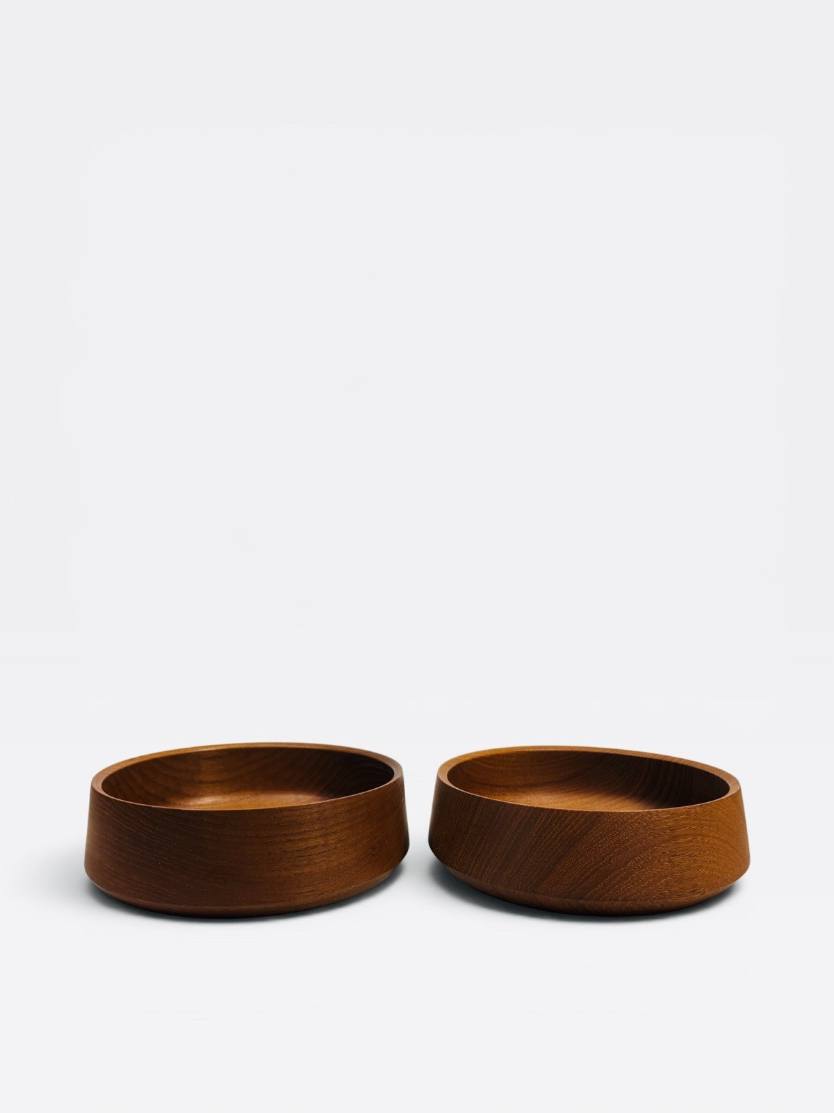 VTG Danish Modern Teak Bowls Set Of 2 Mid Century Modern Minimalist Salad Fruit