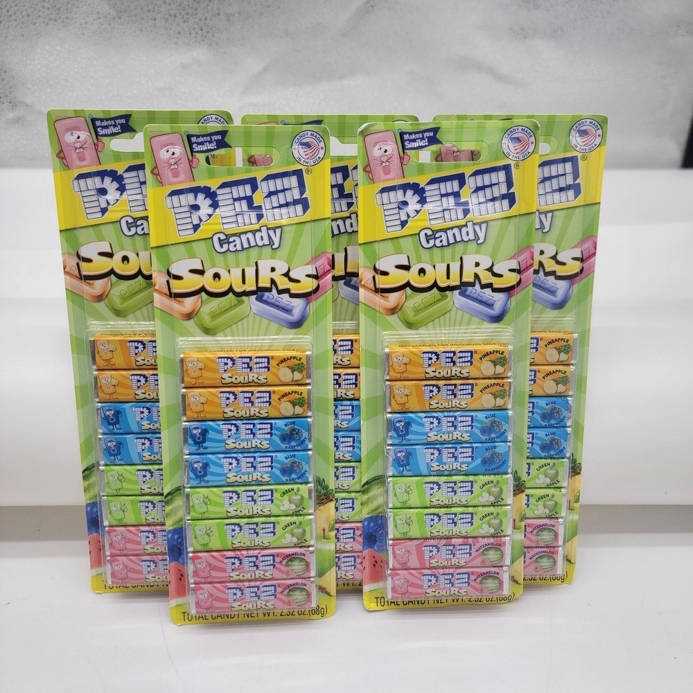 Lot of 5 Pez Sourz Candy Refill, 2.32 Ounce New & Sealed In Stock