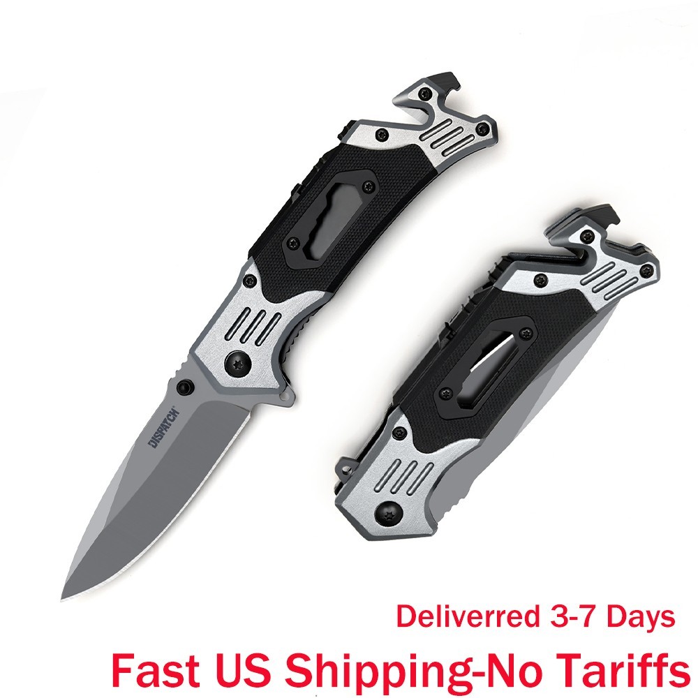 9-in-1 Tactical Folding Knife – EDC Pocket Knife with Fire Starter & Glass Break