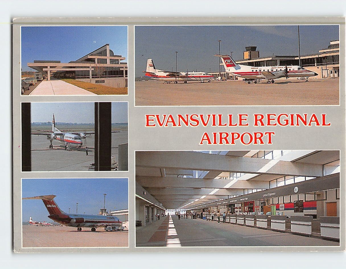Postcard Evansville Regional Airport Evansville Indiana USA