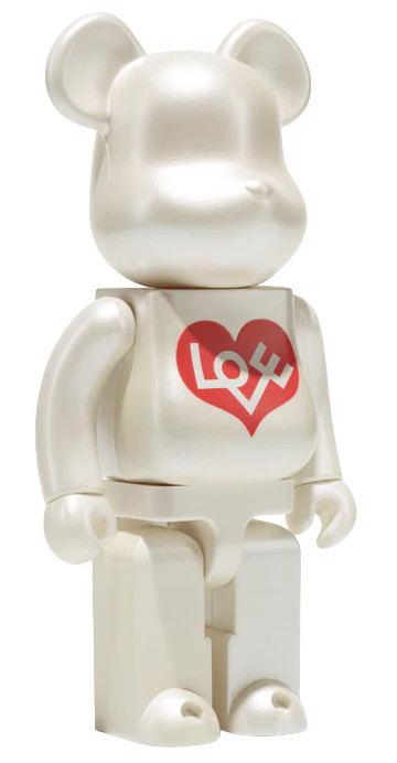 Bearbrick Alexander Girard x Stitch Love Heart 400% White