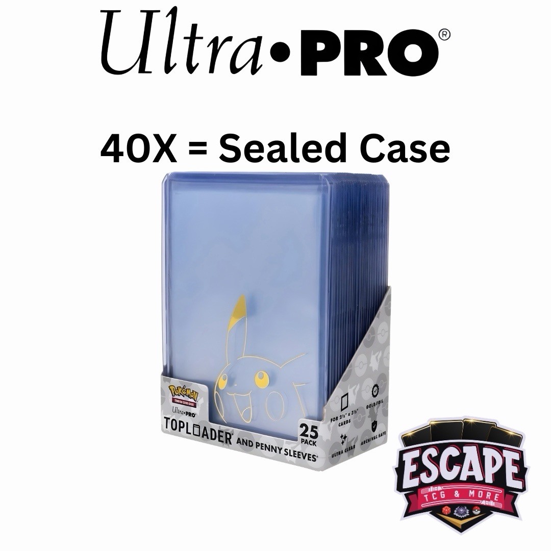 Ultra Pro- FOIL Pikachu Toploader and Penny Sleeves Combo Pack (25ct) Case of 40 Ultra Pro- FOIL Pikachu Toploader and Penny Sleeves Combo Pack (25ct) Case of 40