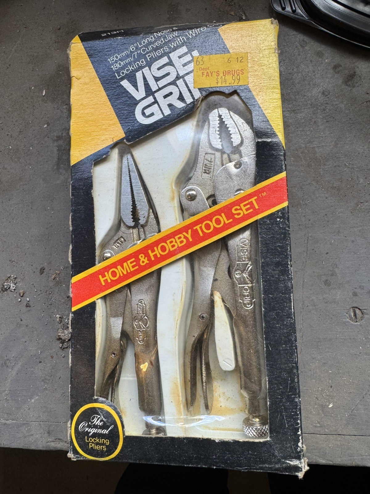 Vintage Vise Grip Home & Hobby Set 213H USA 1982 Long Curved Petersen 6LN 7WR