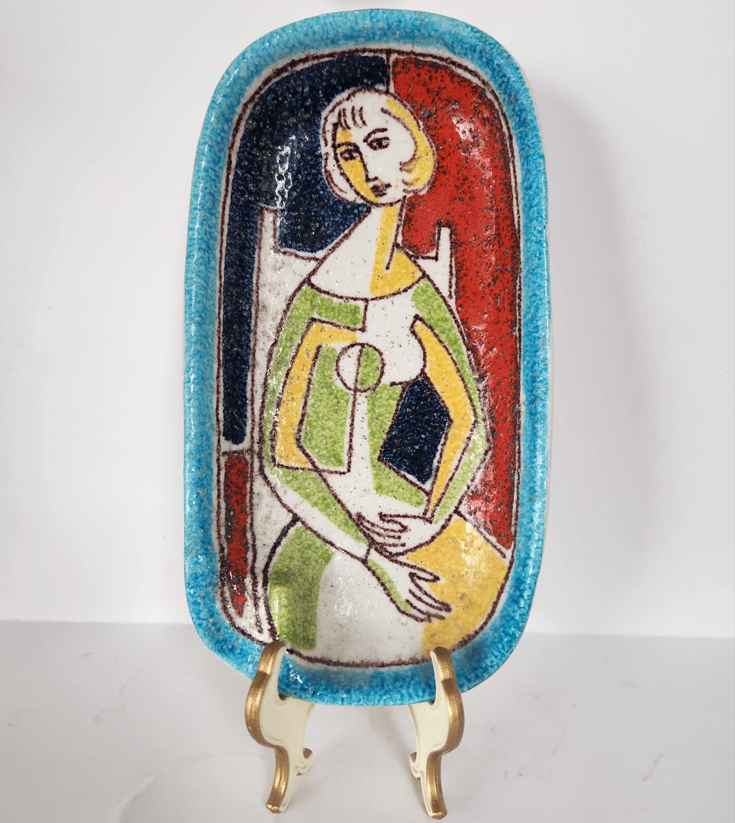 ALVINO BAGNI, Art Portrait Pottery Ashtray ALVINO BAGNI, Art Portrait Pottery Ashtray